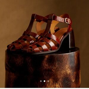 Sezane Florie Sandals Polished Camel - Size 9